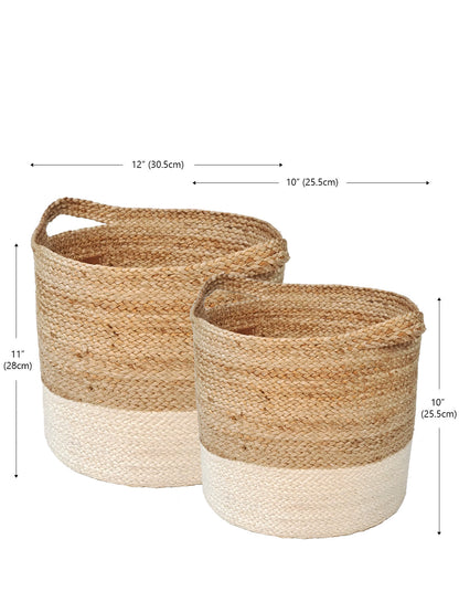 Hand-Braided Jute Storage Basket