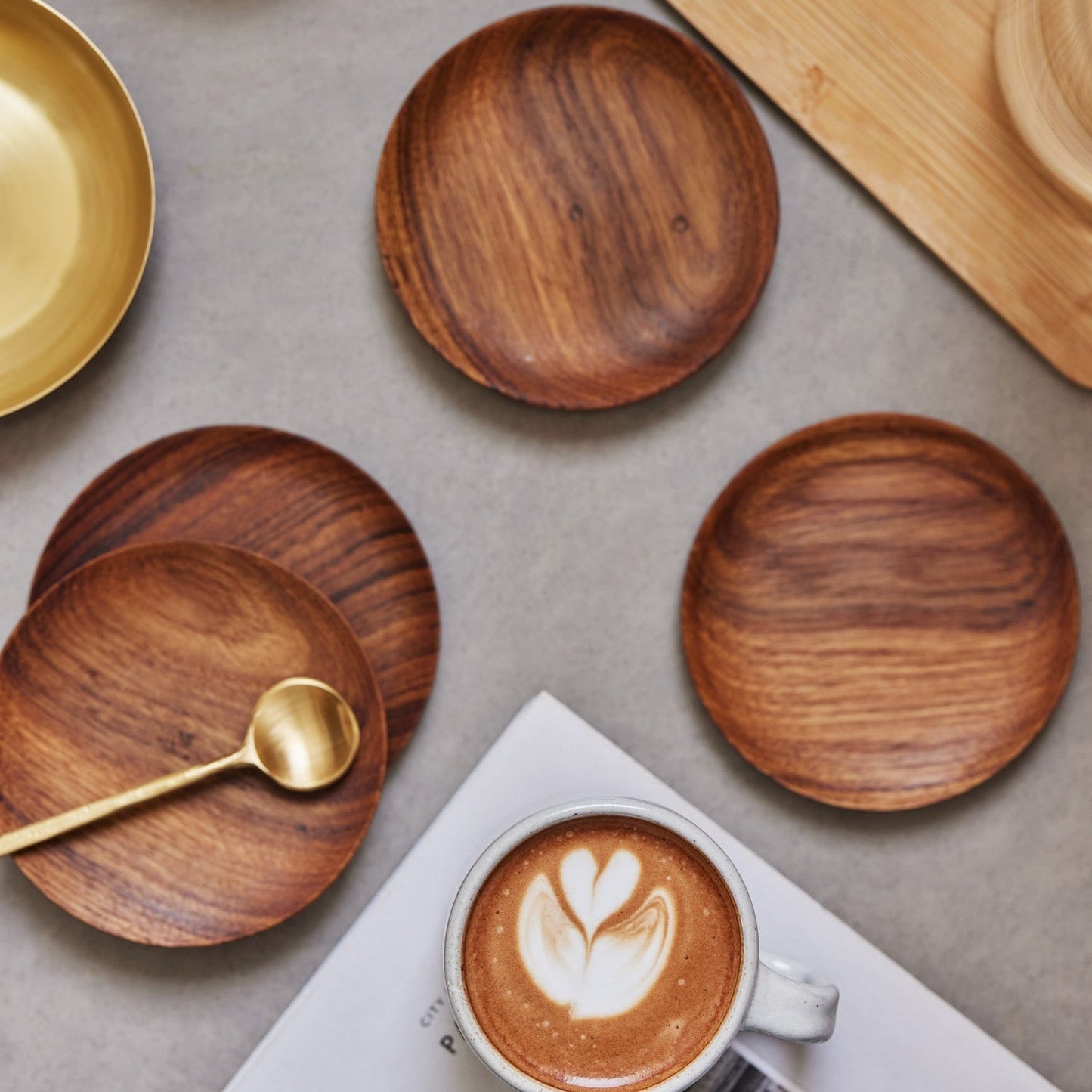 Haven Handcrafted Teak Wood Coaster Set