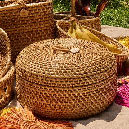 Solara Handwoven Rattan Storage Basket