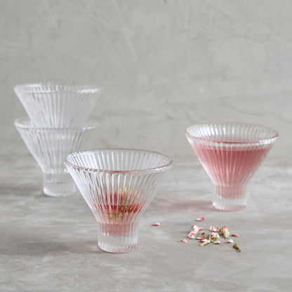 Aurora Pressed Glass Martini Coupe - (Set of 4)