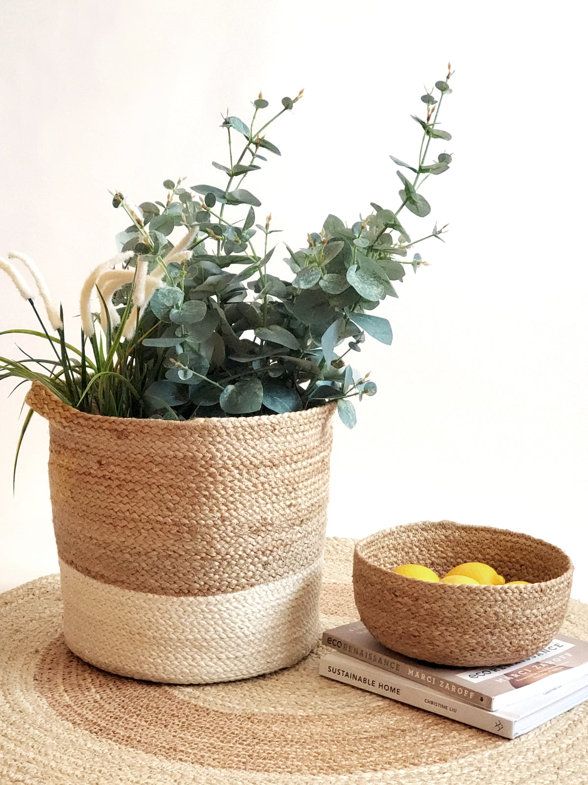 Hand-Braided Jute Storage Basket