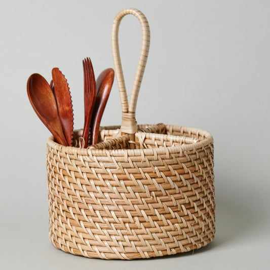 Solano Handwoven Rattan Utensil Caddy