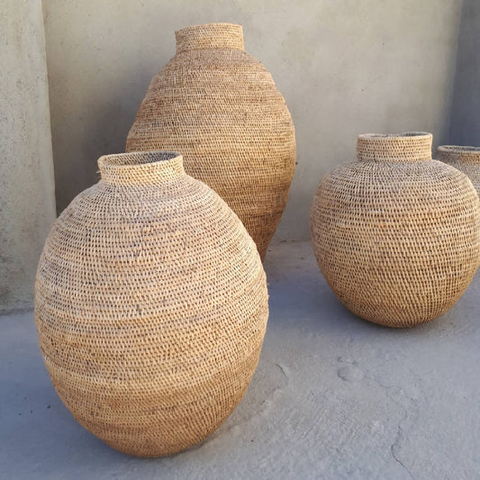 Handwoven Zimbabwean Cane Storage Basket