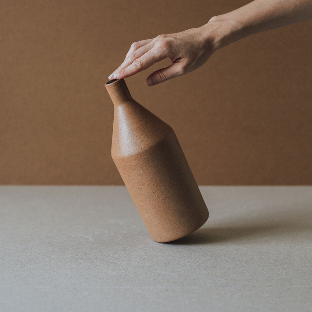 Morandi-Inspired Earth Tone Ceramic Vase